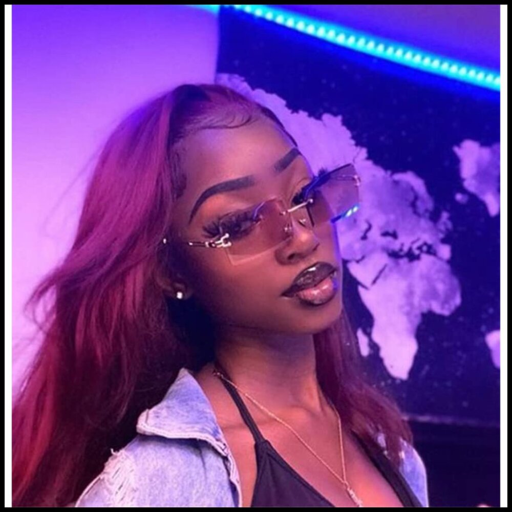 Frameless Rectangle Sunglasses Retro Minimal Uv40… - image 3